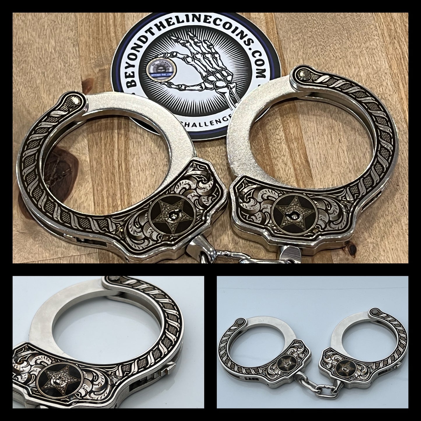 Peerless Personalized Handcuffs Laser Engraved - Custom Challenge Coins from Beyond The Line