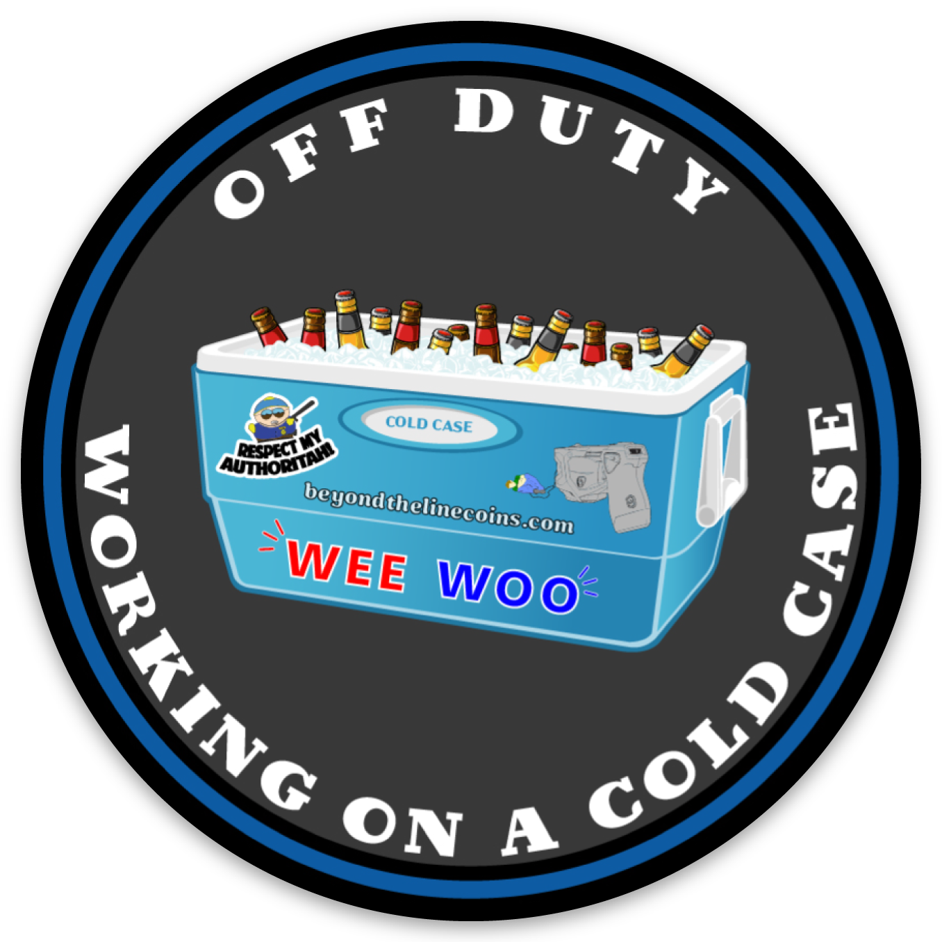OFF DUTY - COLD CASE STICKER - Custom Challenge Coins from Beyond The Line