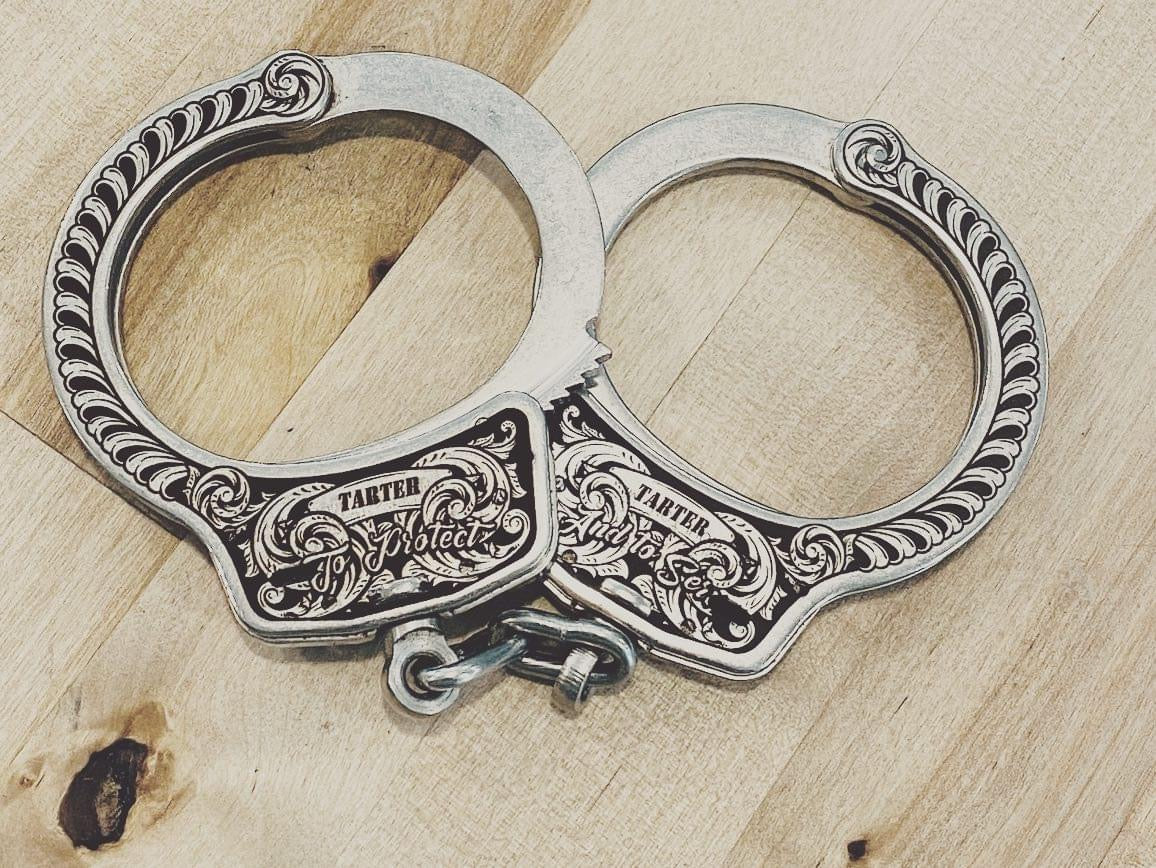 Smith & Wesson Personalized Handcuffs Laser Engraved - Custom Challenge Coins from Beyond The Line