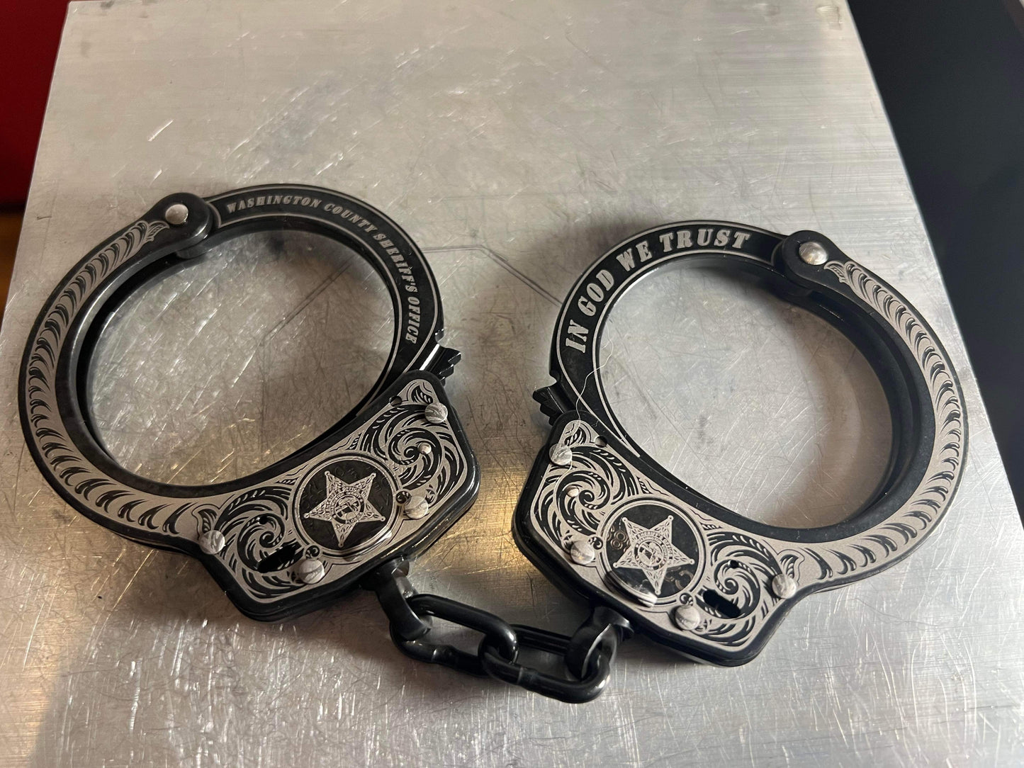 Smith & Wesson Personalized Handcuffs Laser Engraved - Custom Challenge Coins from Beyond The Line