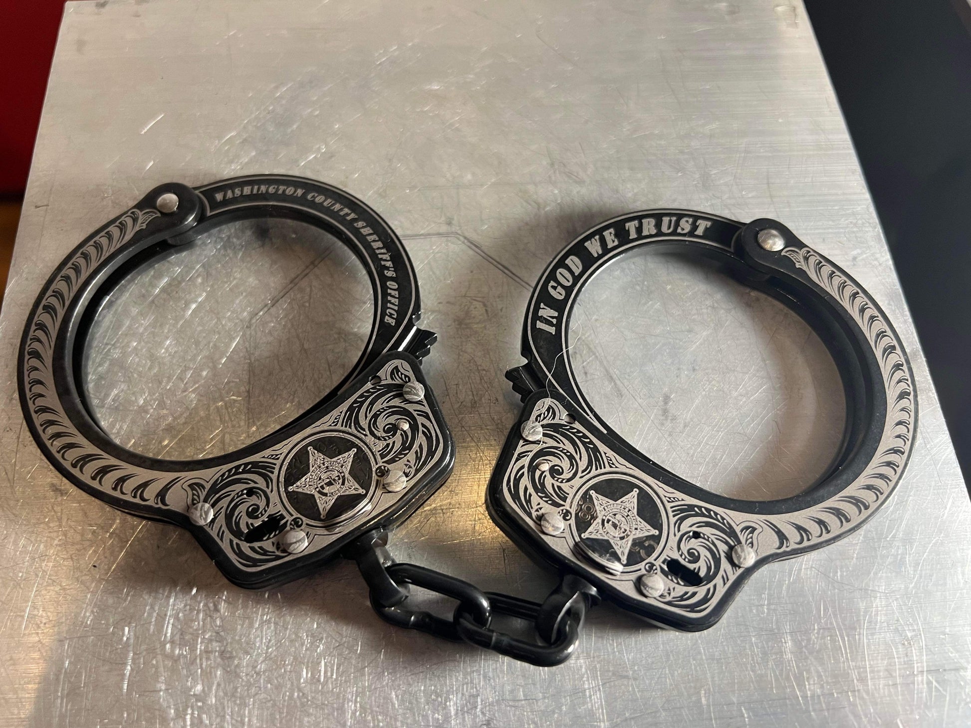 Smith & Wesson Personalized Handcuffs Laser Engraved - Custom Challenge Coins from Beyond The Line
