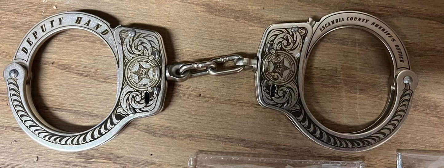 Smith & Wesson Personalized Handcuffs Laser Engraved - Custom Challenge Coins from Beyond The Line