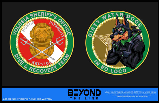 Volusia Sheriff's Office Dive Unit - Custom Challenge Coins from Beyond The Line