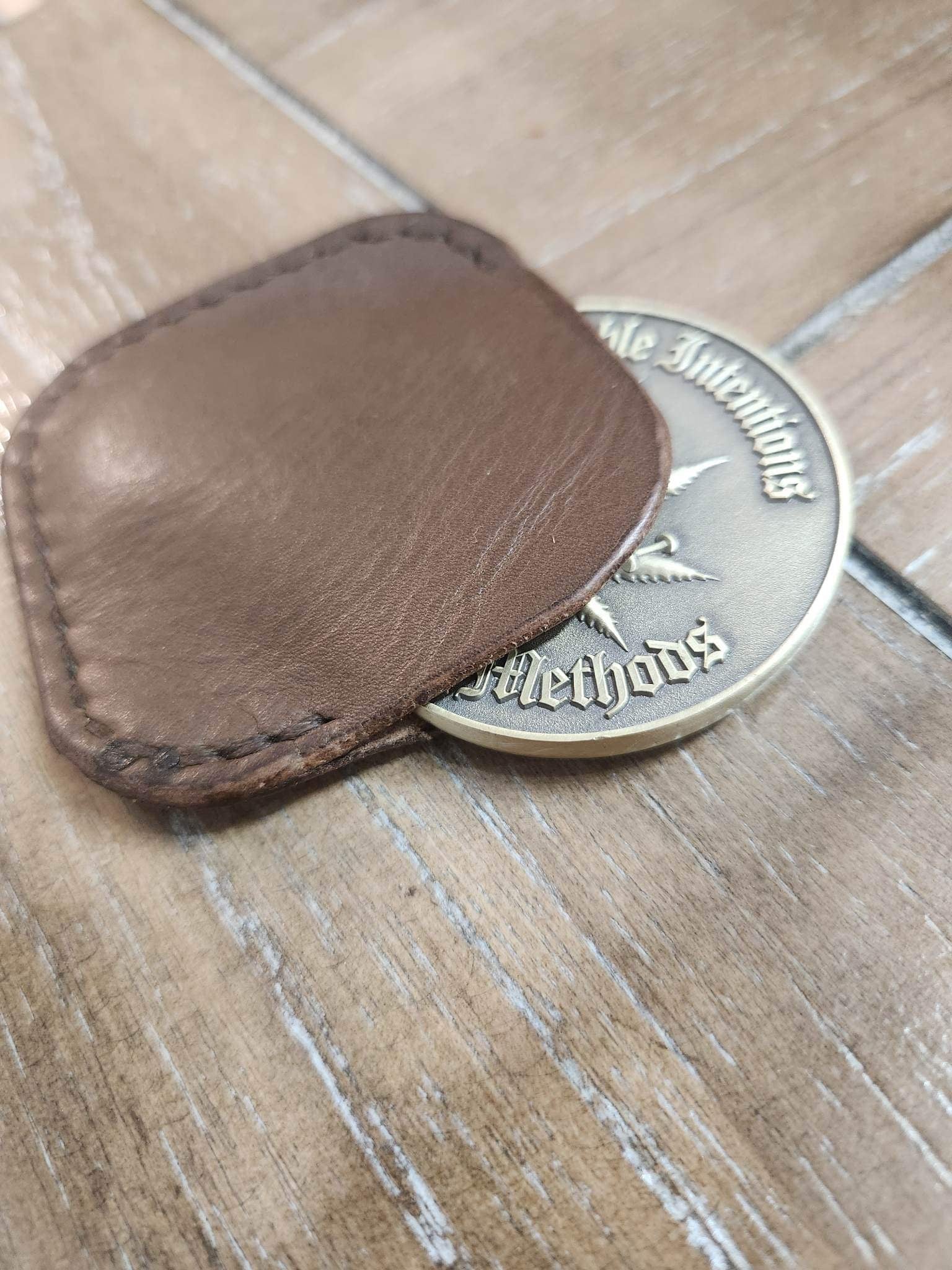 EDC Leather Challenge Coin Pouch - Custom Challenge Coins from Beyond The Line 